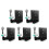 5Ud Rack Pared Aluminio Negro Portafiltro Espresso Espacio 5