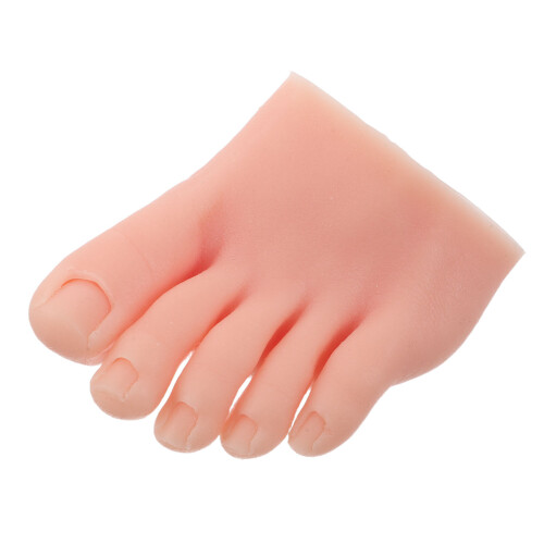 2Ud Modelo Pie Silicona Suave Beige Para Práctica De Nail Art