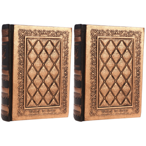 2Pièces Cahier Antique PU Kraft Relief Bronze Pour 1