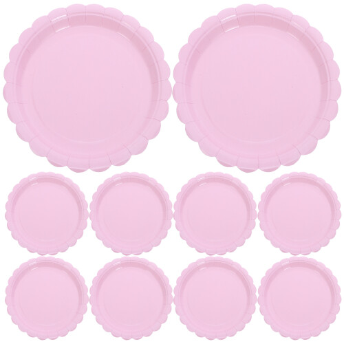 200Ud Platos Desechables Rosa Para Picnic, Cumpleaños Y Postres