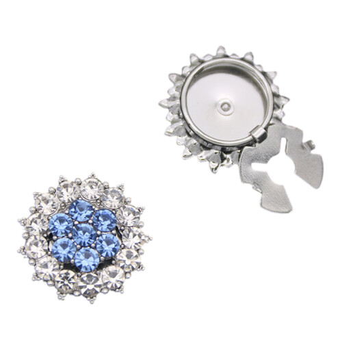 Ovale Manschettenknöpfe mit glitzernden-Himmelblau
