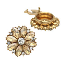 Boutons de manchette en verre résistants aux-Champagne Or