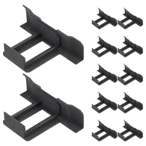 24Pcs Black Solar Panel Water Guide Clamps ABS for Efficient Drainage
