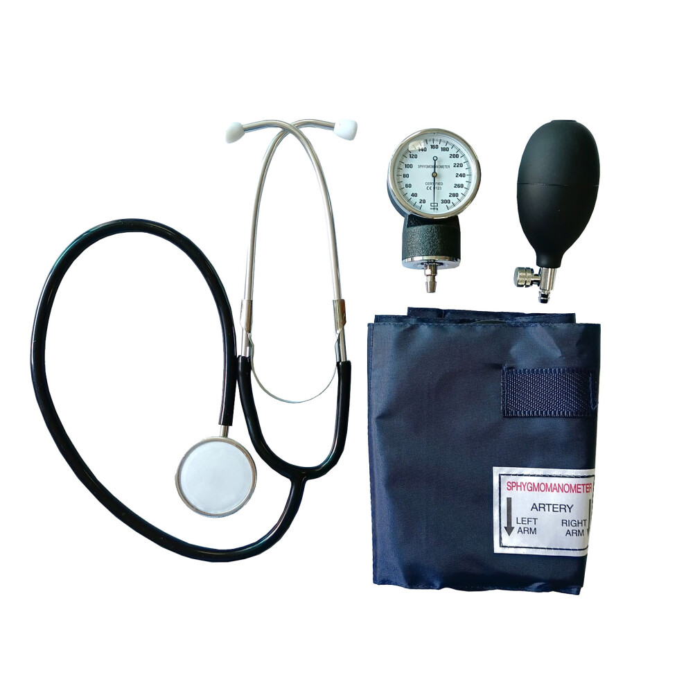 Blood Pressure Kit with Manual Cuff, Accurate Stethoscope, 22-35cm Arm