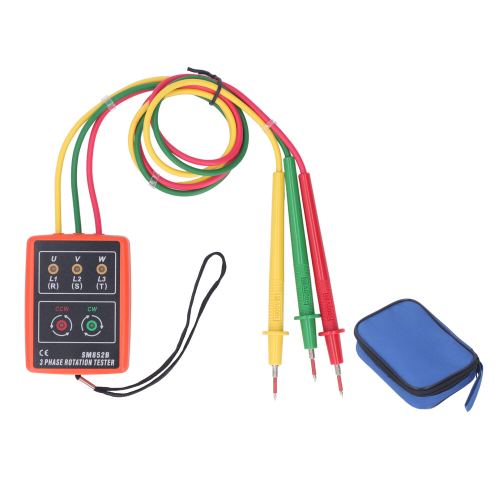 Accurate Phase Sequence Tester, Rotation Detection Tool With Led Indicator And Buzzer, Limit Time For Continuous Use Up To 60 Minutes At 60V Ac, 9138057380903