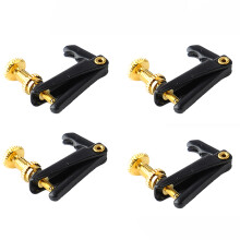 Metal Fine Tuner for 1/2 Violin 4 Pcs Adjustable String Parts Black Gold Finish
