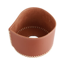 Dark Brown PU Leather Gas Canister Cover for Outdoor Camping Accessories