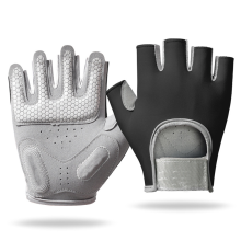 Guantes de guía de medio dedo, palma de silicona antideslizante que amortigua los impactos para un agarre óptimo, dorso de tejido elástico