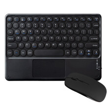 Ensemble clavier et souris Bluetooth sans fil rechargeables, design ultra-fin et portable avec pavé tactile intégré, kit de voyage compact et