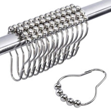 Smooth Movement Shower Curtain Hooks, Rust-resistant Finish Keeps Them Looking New, Set of 12 for Seamless Bathroom Style