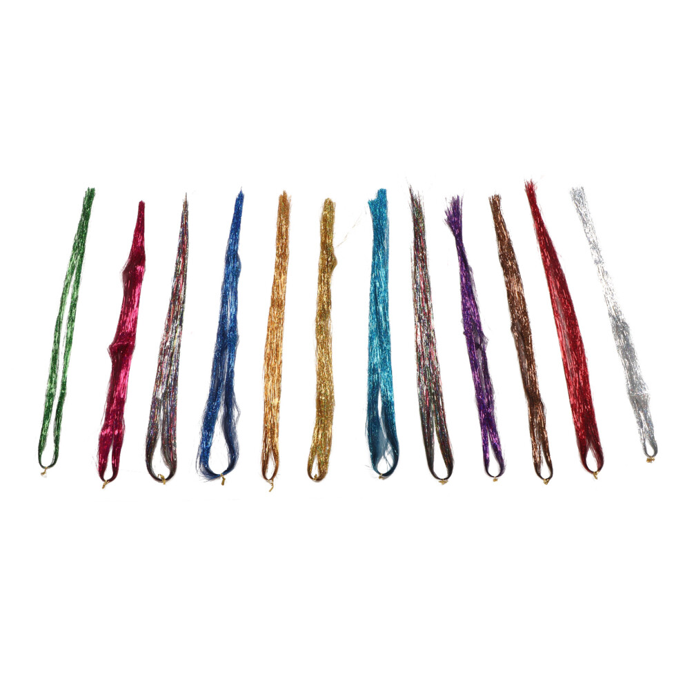 Unisex 12 Farben Haar Lametta Strang Glitzernd Glã¤Nzend