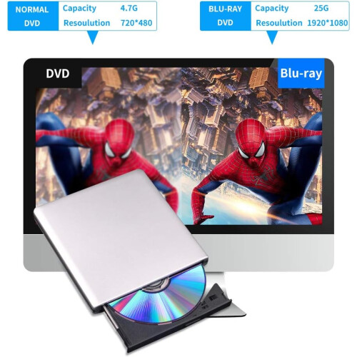 Εξωτερική μονάδα Blu-ray Combo υψηλής ταχύτητας μεταφοράς δεδομένων, φορητή οπτική 2
