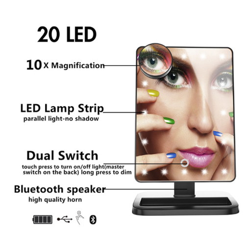 Μεγάλος καθρέφτης με ρυθμιζόμενα φώτα LED, διπλή τροφοδοσία για βολική χρήση 2