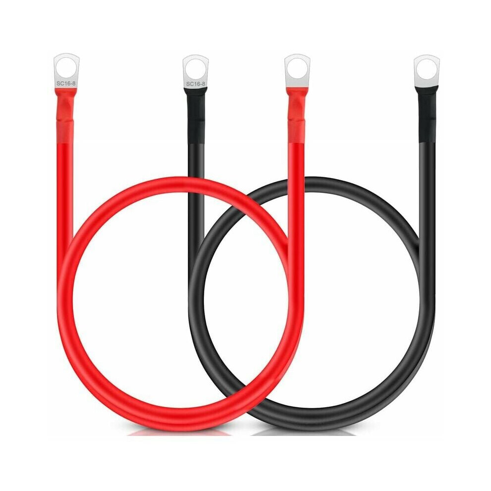 Battery Cable Set With Tinned Copper Lugs For Maximum Power Transfer, Wide Application Including Motorcycle Solar Battery Automotive Wiring And 9340959514953