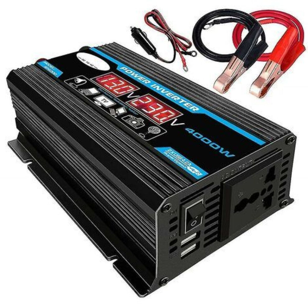 Power Inverter: 4000W Pure Sine Inverter, Efficient Power Conversion, Comprehensive Protections, Cooling Fans, Dual Ac Power Outlets, Dual Lcd 9482726502203