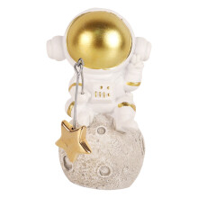 2Stk Resin Astronaut Statue Gold Desktop Kreative Raumfahrerfigur