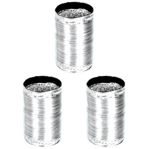 3Stk Silberner Flexibler Luftschlauch Aluminium Abluftsystem 1