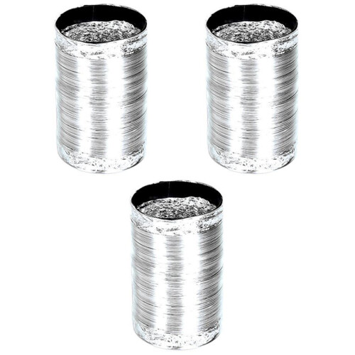 3Stk Silberner Flexibler Luftschlauch Aluminium Abluftsystem 2