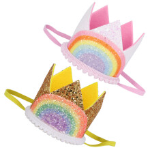 8Stk Stoff Geburtstagskrone Für Babys, Party Haarschmuck