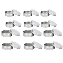 48Stk Aluminium Box Aufbewahrung Kosmetik Schraubdose Silber