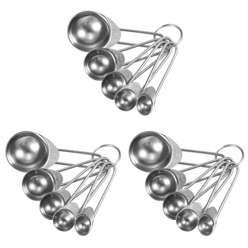 3Stk Backlöffel Set Aus Einteilig Stapelbar Silber 1