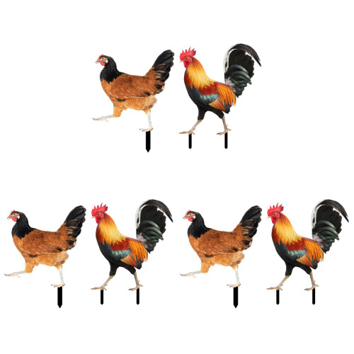 6Stk Garten Huhn Acryl Hof 2