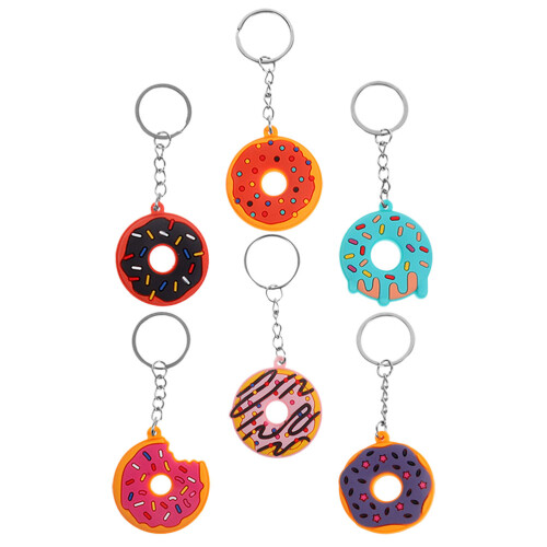 12Stk Donuts Schlüsselanhänger PVC Charm