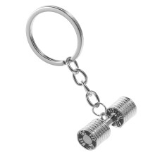 4Stk Zinklegierung Schlüsselanhänger Hantel, Fitness Schmuck in Silber