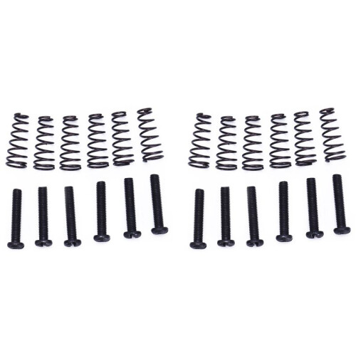 12 Pcs Electric Guitar Tremolo Bridge String Saddles Mount Adjust Conical Spring and Screws Black