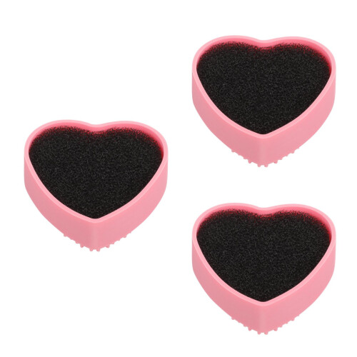 3Stk Herzförmige Silikonbox Rosa Schnelle Make-Up 2