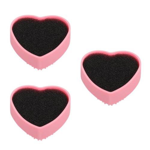 3Stk Herzförmige Silikonbox Rosa Schnelle Make-Up 1