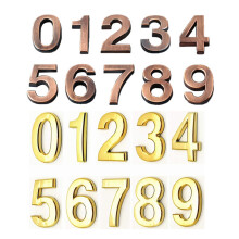 20X 3D Numeral Door Plaque House Drawer Sign Gate Digits 0 to 9 ABS Number Tag Home Sticker Address Door Label Gold