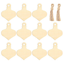 50Stk Holzherz Hängeanhänger Holz Mit Juteband Beige DIY