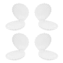 3Stk Weiße Muschelboxen Kunststoff Für Candy, Schmuck Und Dekorationen