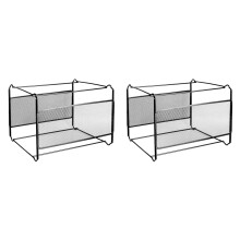 2X A4 Mesh Metal File Organizer Box Hanging File Folder Box Desk Storage Holder Shelf Holder Storage for Office Home