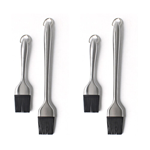 4Stk Silikon Grillbürste Mit Hitzebeständigem Griff, , Silber 1