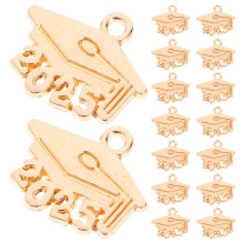 400Stk Goldene Legierung Graduation Kappen Anhänger Für Armbänder DIY