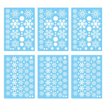 Maisiúcháin Sneachta Ábhar Comhshaoil le haghaidh Taispeántas Nollag Naíolann, Greamáin Balla Calóg Sneachta Bána 3D PVC In-athúsáidte,