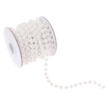 2Stk Weiße Kunstperlenkette Plastik Perlenrolle Für DIY Schmuck
