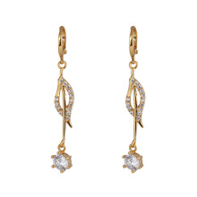 2Paare Damen Ohrhänger Gold Modern Schlicht Zirkonia Für
