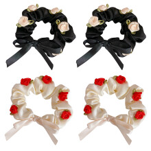 8Stk Rose Haarband Seide Haarring Damen Ponytail Holder Haar Rope Bunt