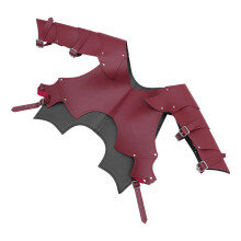 2Stk Mittelalterliche Warrior Cosplay Schulterpanzer PU Leder Rot