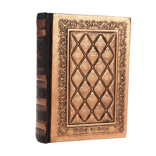 2Stk Antikes Tagebuch Mit Prägung, Langlebiges PU Cover, Bronzefarben