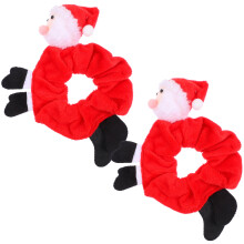 4Stk Haargummis Xmas Rot Ponytail Halter Mit Weihnachtsdesign
