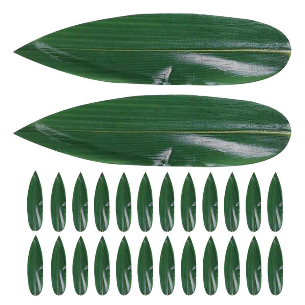 Happyyami 400Pcs Bamboo Leaves Sushi Plate Decor Green Leaf For Food Display