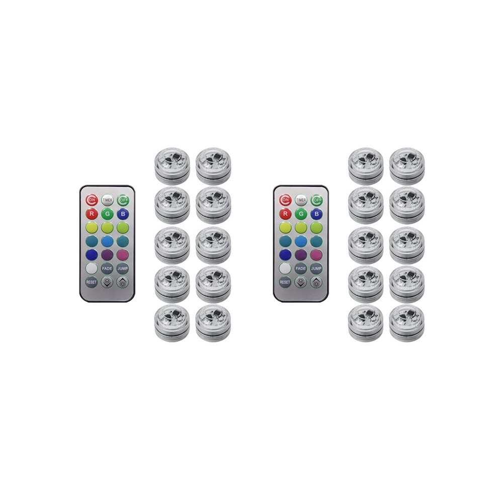 20Pcs Wireless Colorful Led Car Interior Ambient Remote Control Battery Operated Vase Pool Pond Lantern Decoration Light 6031047945492