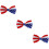3Stk Herrenanzug Fliege Usa Flagge Polyester Mehrfarbig 9