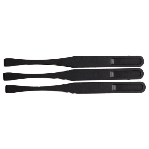 115mm Long Flat Tip Black Plastic Anti-Static Tweezers 6 Pcs 1