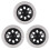 3X Rueda de Carrito de Compras Rueda de Espuma de Nucleo de Plastico Negro 1