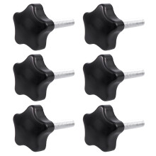 6X Tornillos de M8 x 40 mm Cabeza de Estrella Tornillo de Ala Perilla de Sujeción Manija Negra
